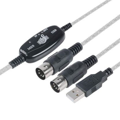 USB to MIDI Converter Cable 2 in 1 PC to Music Synthesizer Studio Keyboard Interface Wire Controller Cable Adapter Cord 16 Channel Supports Windows Laptop