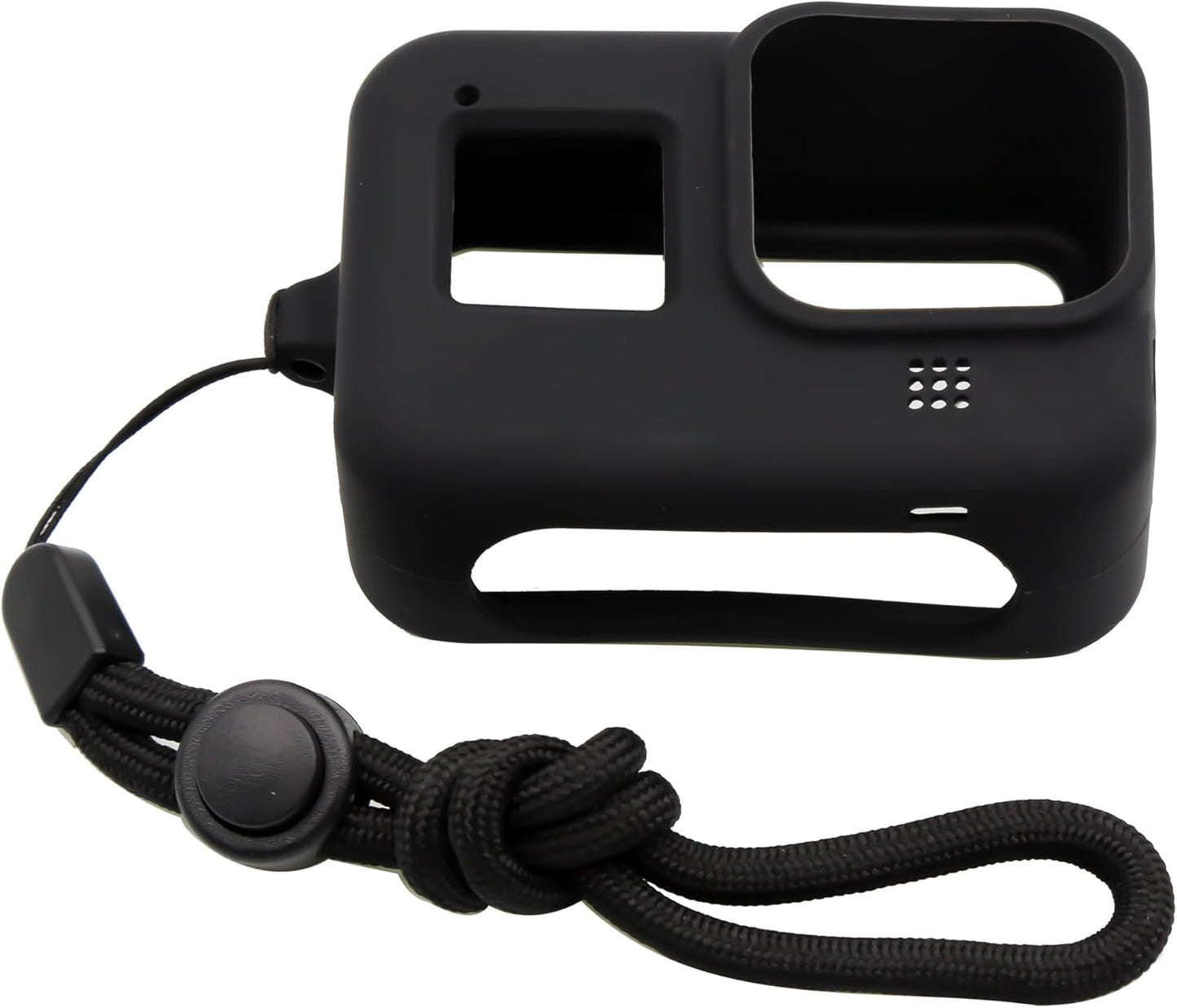 Full Body Soft Silicone Case for GoPro Hero 8 Black with Wrist Strap – Shockproof Protective Cover (Black)