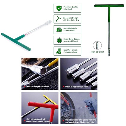 12mm T-Wrench Spanner Socket Handle | Anti-Slip T-Handle Wrench Tool | Heavy Duty, High Quality, Branded Hand Tool