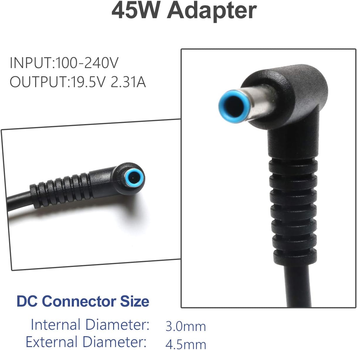 HP 19.5V 2.31A 45W Laptop Adapter