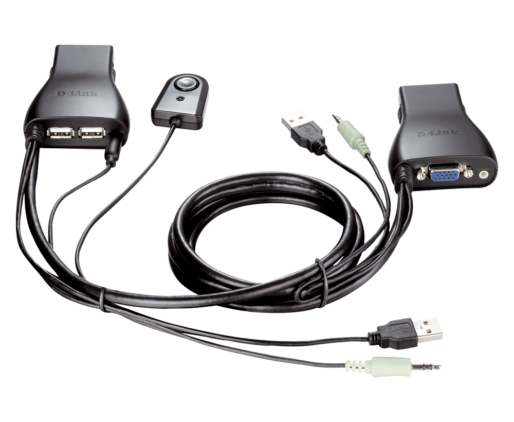 Set of computer cables including USB, VGA, and other connectors on a black background