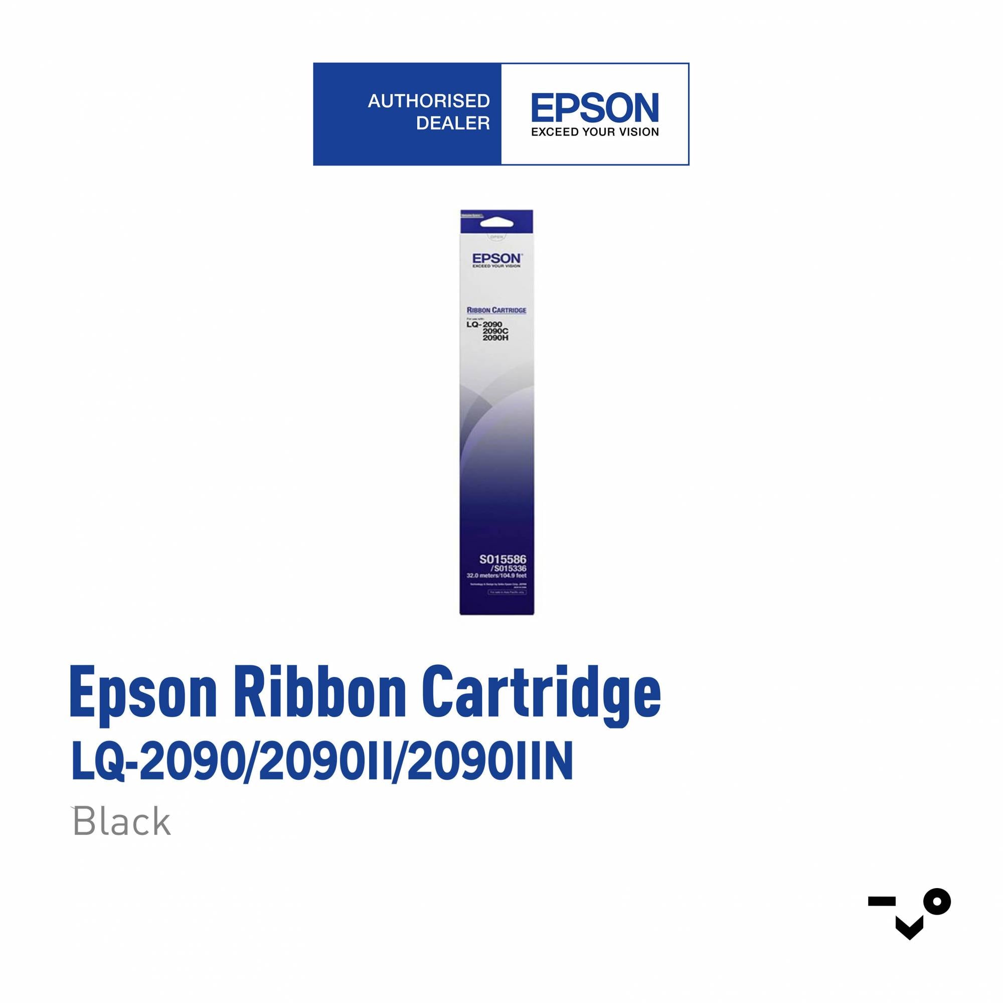 Epson LQ-2090 2090C 2090H 32 Meters / 104.9 Feet Original Black Fabric Ribbon Cartridge S015586/S015336