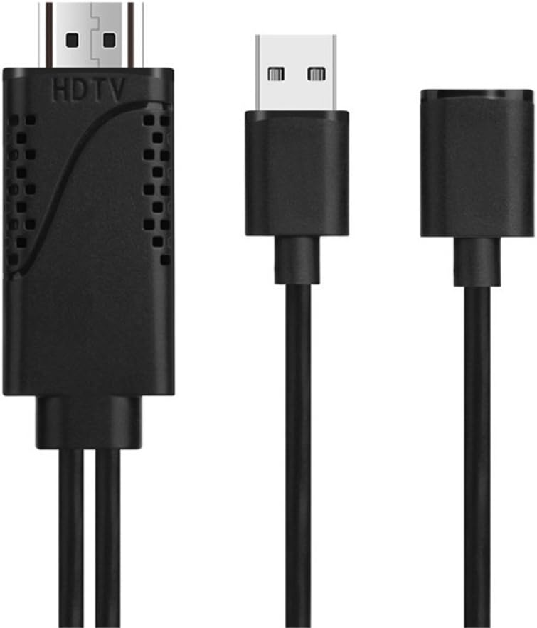 1080P HDTV Adapter Cable HDMI Male to USB Male and Female 1M HDMI HD Video Converter for iPhone Android Type-C Smart Phones With Power