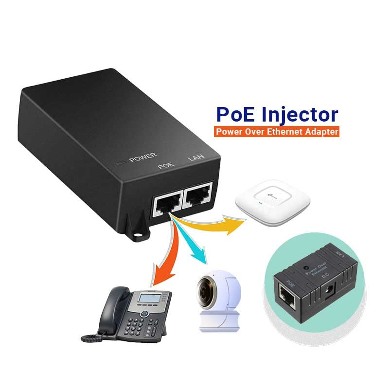🔹 48V 0.35A PoE Power Adapter Injector – AC 100-250V Input – For IP Camera, WiFi Access Point, Router