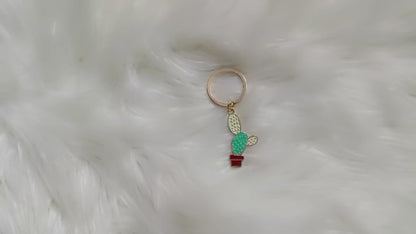 Cute Cactus Keychain – Enamel Metal Key Ring for Car Keys, Bags &amp; Backpacks | Stylish Gift Keychain for Women, Girls &amp; Teens