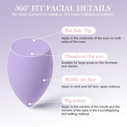 3 Pcs Makeup Beauty Blender Sponge Set – Soft Latex-Free Makeup Sponges for Liquid & Cream Foundation, Reusable & Washable, Suitable for All Skin Types | Pack of 3 | A One Quality