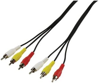 RCA Audio/Video Cable 1.5m – 3 RCA Male to 3 RCA Male Composite AV Cable for TV, DVD & Gaming Consoles