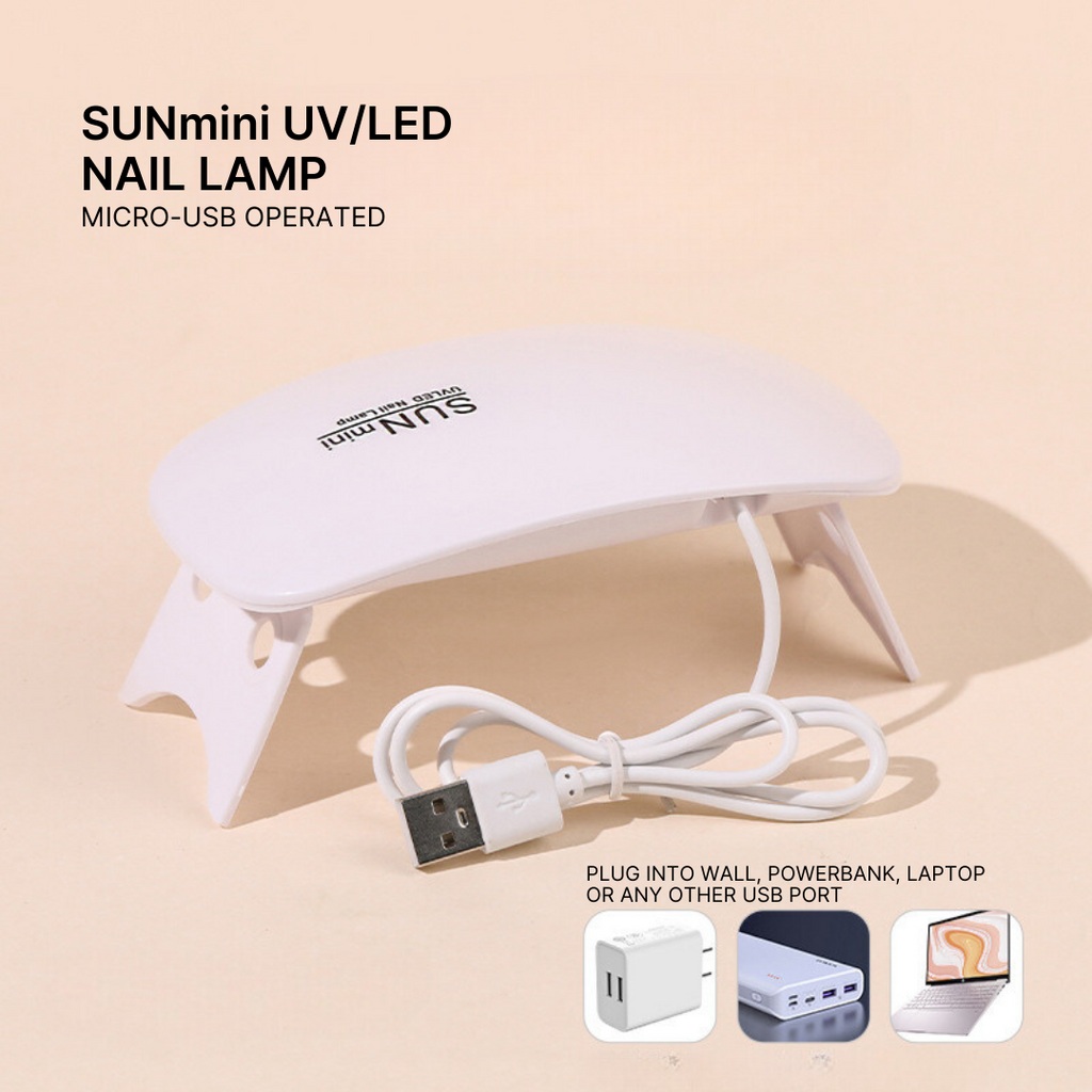 SUNmini 6W LED UV Nail Dryer Curing Lamp Light Portable Quick Drying Manicure/Pedicure UV LAMP with USB (White)