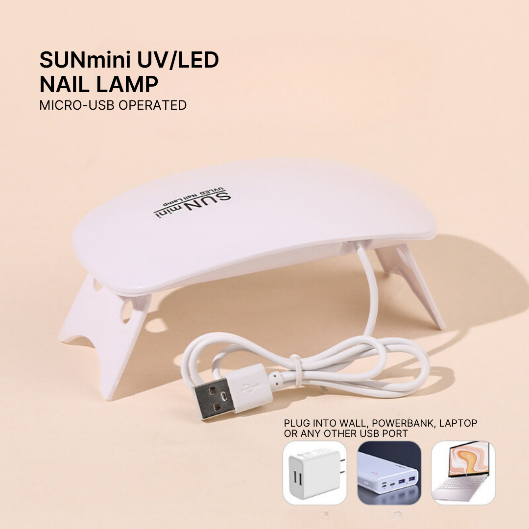 SUNmini 6W LED UV Nail Dryer Curing Lamp Light Portable Quick Drying Manicure/Pedicure UV LAMP with USB (White)