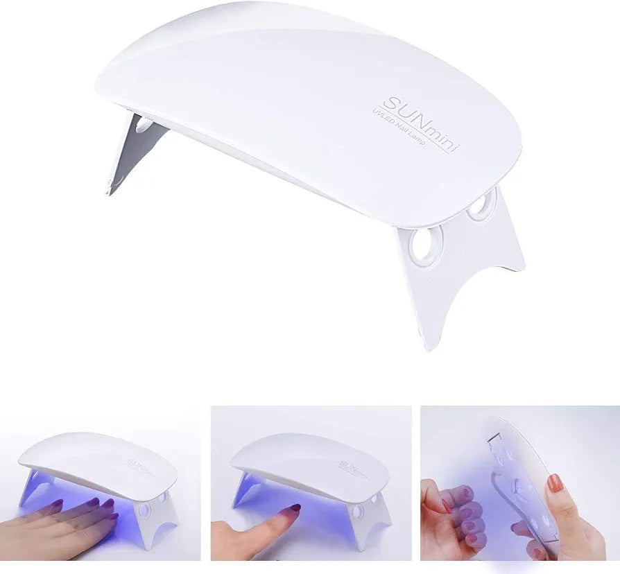 SUNmini 6W LED UV Nail Dryer Curing Lamp Light Portable Quick Drying Manicure/Pedicure UV LAMP with USB (White)