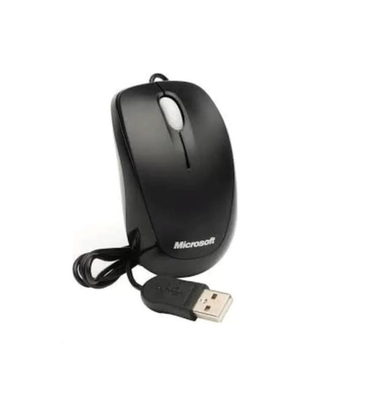 Microsoft Basic Optical Mouse – Black Wired USB Ergonomic Design, Comfortable Right/Left Hand Use for PC, Laptop & Desktop