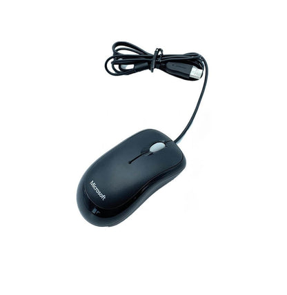 Microsoft Basic Optical Mouse – Black Wired USB Ergonomic Design, Comfortable Right/Left Hand Use for PC, Laptop & Desktop
