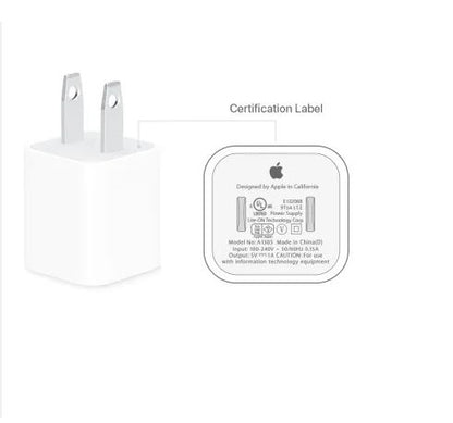 Apple Iphone Orignal USB Power Adapter 5V 1A – Single Port Type-A Wall Charger, 100-240V Fast & Safe Charging Adapter for iPhone