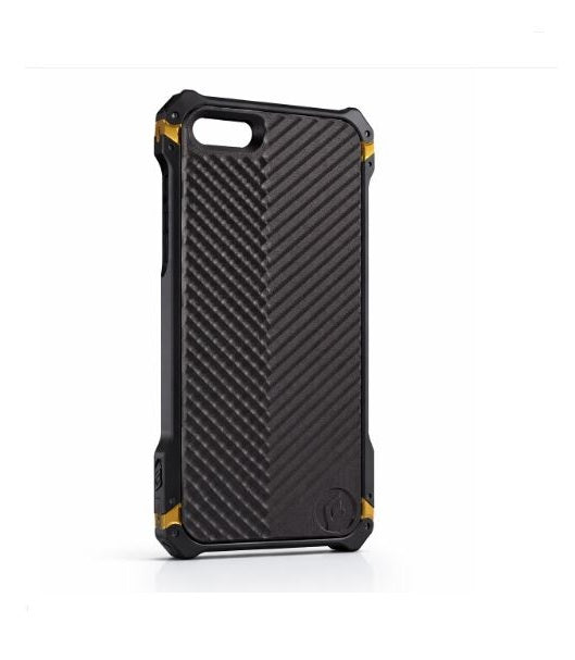 Luxury Aluminum Metal Bumper Phone Case Cover only – Shockproof Rugged Armor Element Style Cover with Anti-Slip Back & Camera Protection