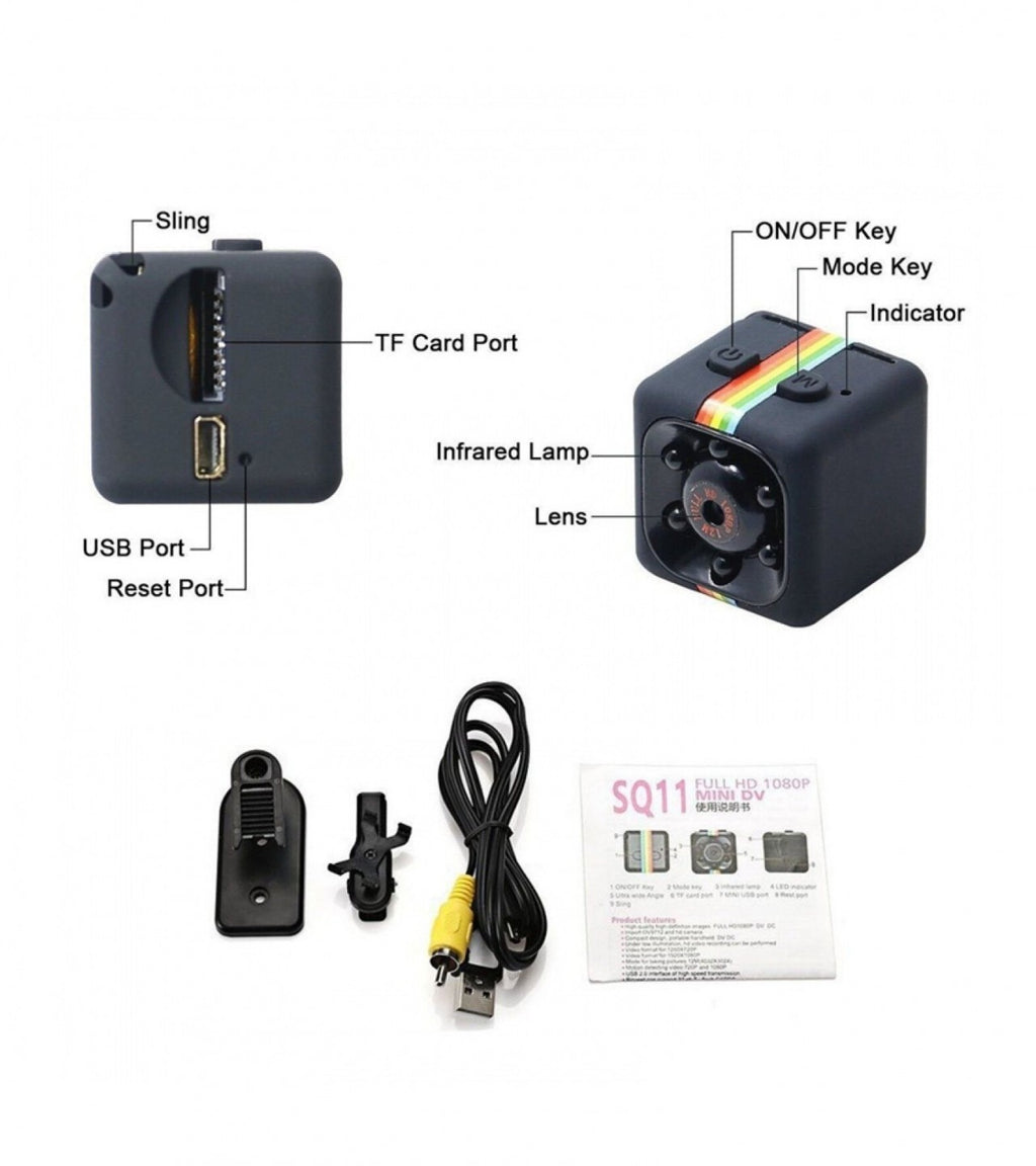 📷 Mini Camera 1080P SQ11 – Portable HD Nanny &amp; Security Camera  With Night Vision &amp; Motion Detection
