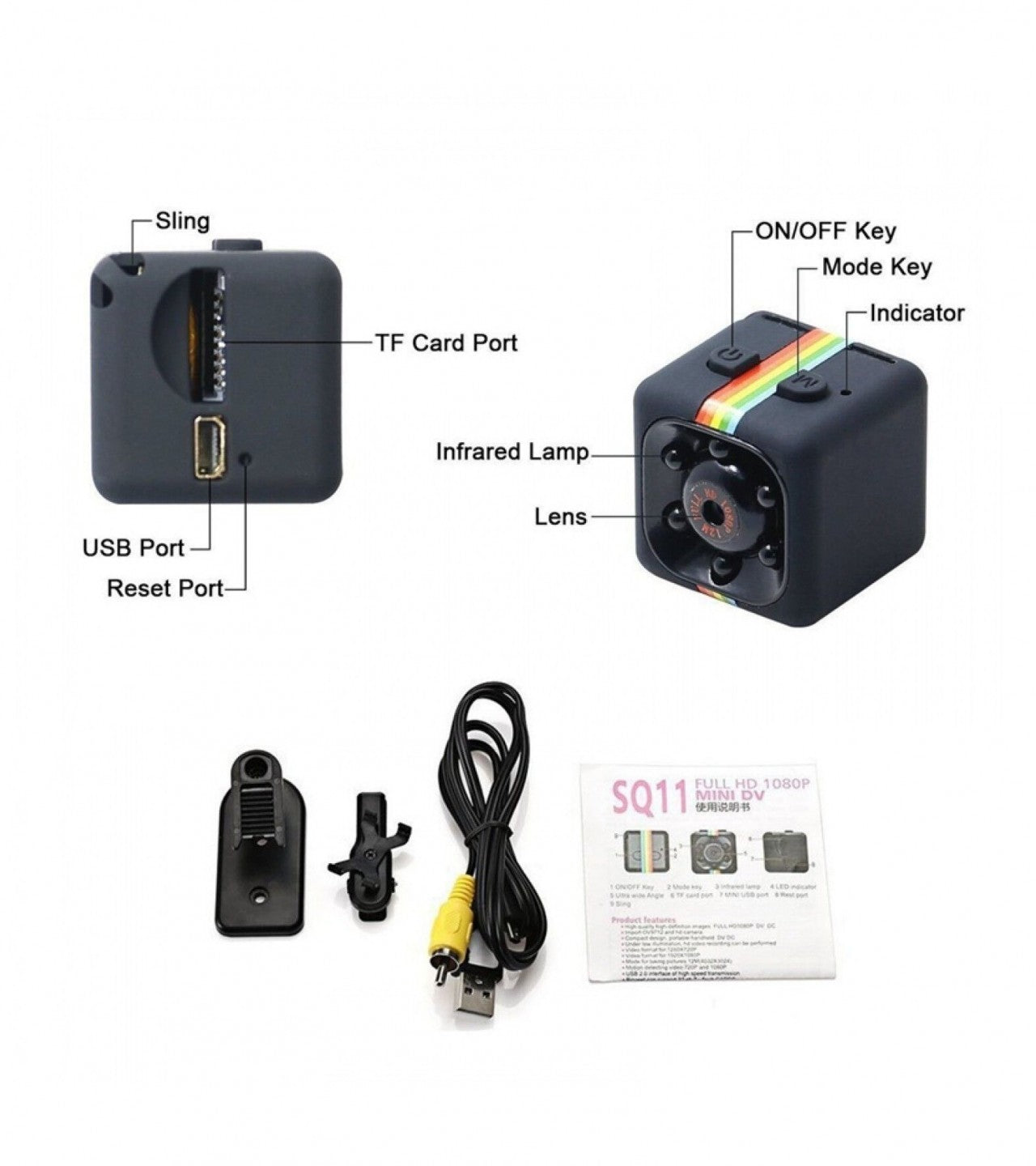 📷 Mini Camera 1080P SQ11 – Portable HD Nanny &amp; Security Camera  With Night Vision &amp; Motion Detection