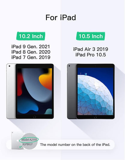 Bluetooth Keyboard Case for iPad 10.2" (7th/8th/9th Gen), iPad Air 10.5" (3rd Gen) &amp; iPad Pro 10.5" | Ultra Slim Magnetic Detachable Wireless Keyboard Cover