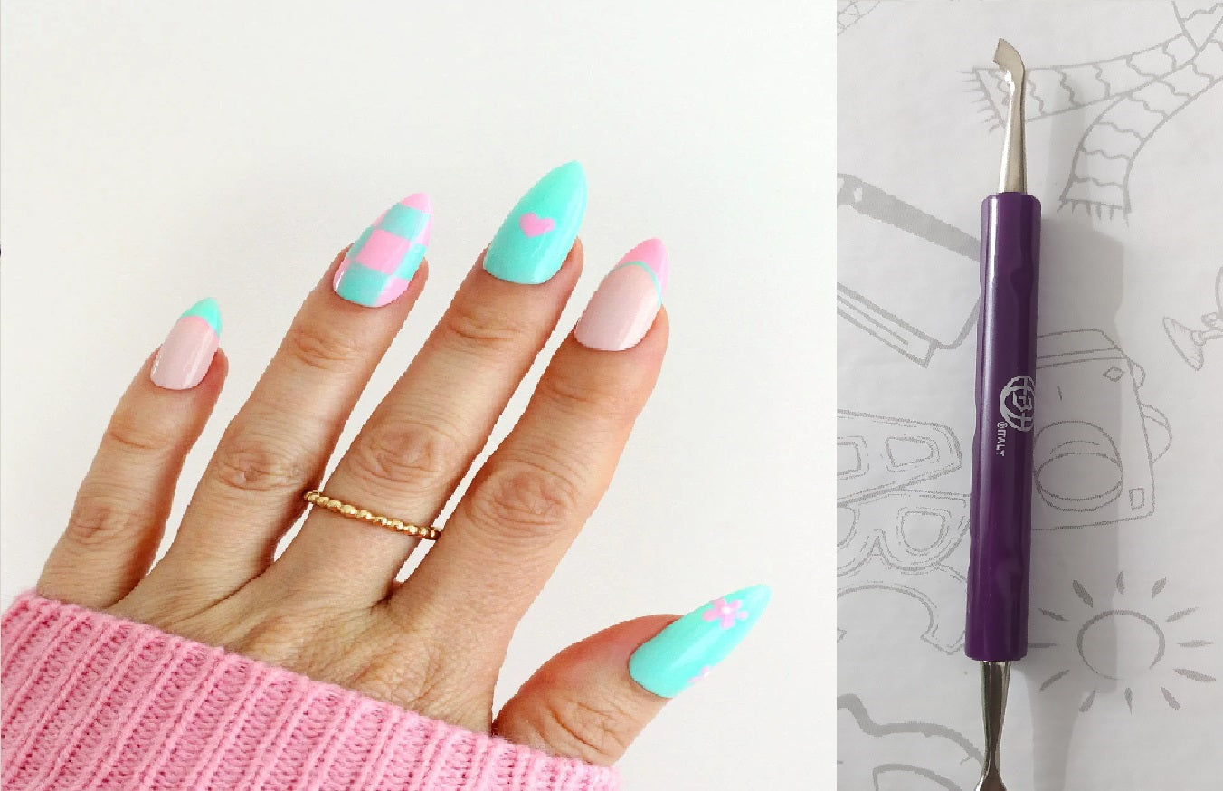 Stainless Steel Ingrown Finger & Toenail Cleaning and Cutting Tool – Dual-Ended Cuticle Pusher, Spoon Knife Gauge Nail Cleaner, Dead Skin Remover for Gel Polish, Manicure & Pedicure (Professional & Personal Use)