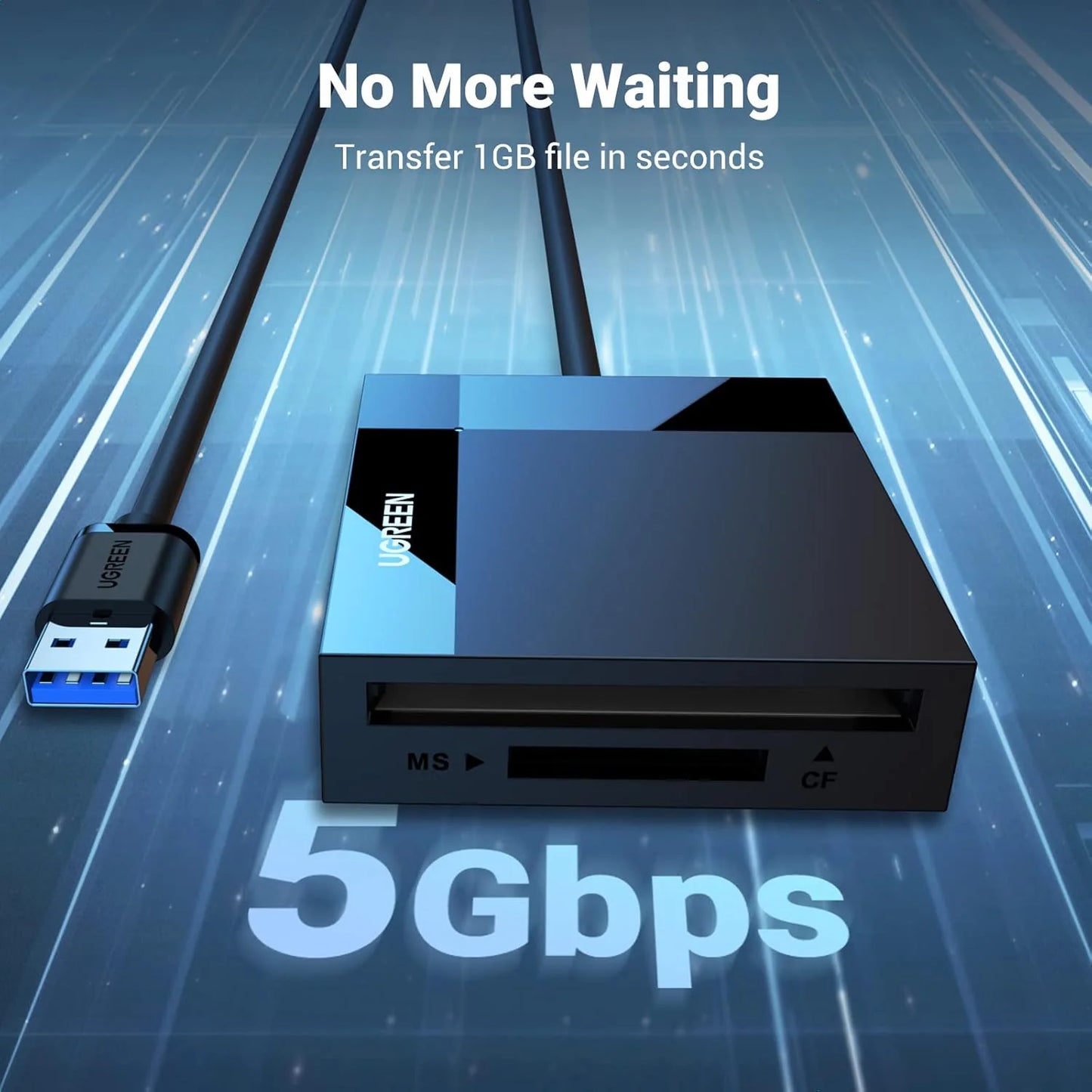 UGREEN 30333 4-in-1 USB 3.0 Card Reader | SD TF CF MS | CR125