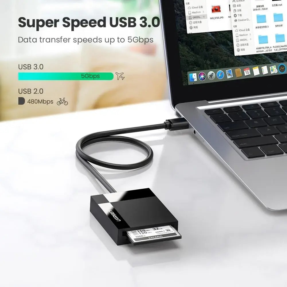 UGREEN 30333 4-in-1 USB 3.0 Card Reader | SD TF CF MS | CR125