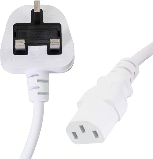 UK 3-Pin Power Cable 250V IEC C13 - PC Monitor TV Printer