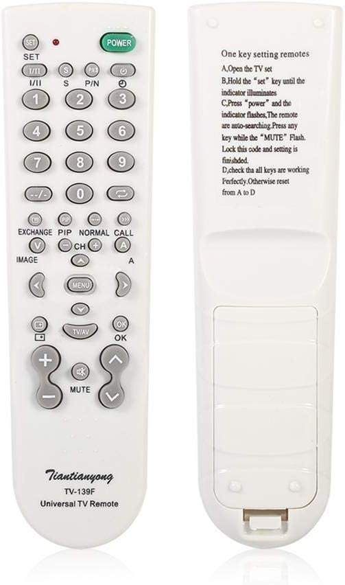 TV-139 Universal TV Remote Control Replacement – Compatible with Smart, LCD & LED Televisions | Easy Setup Remote