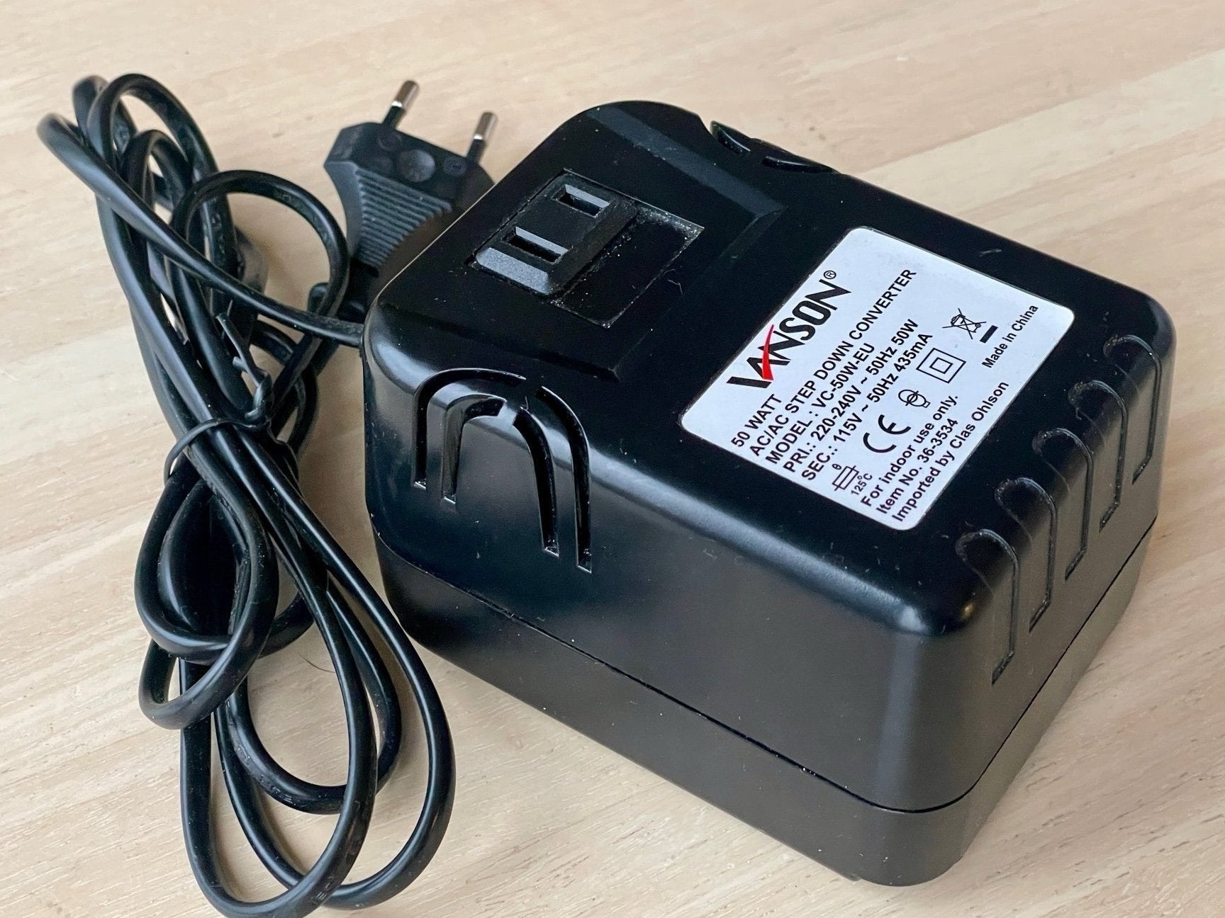 🔥 Vanson VC-50W-EU — 50W AC → AC Step-Down Converter (220V → 115V)