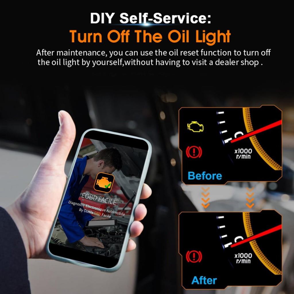 Vgate iCar2 BLE 4.0 OBD2 Bluetooth Adapter ELM327 Scanner Car Diagnostic Tool Engine System Diagnostic Tool for Android/IOS (Black/Orange)